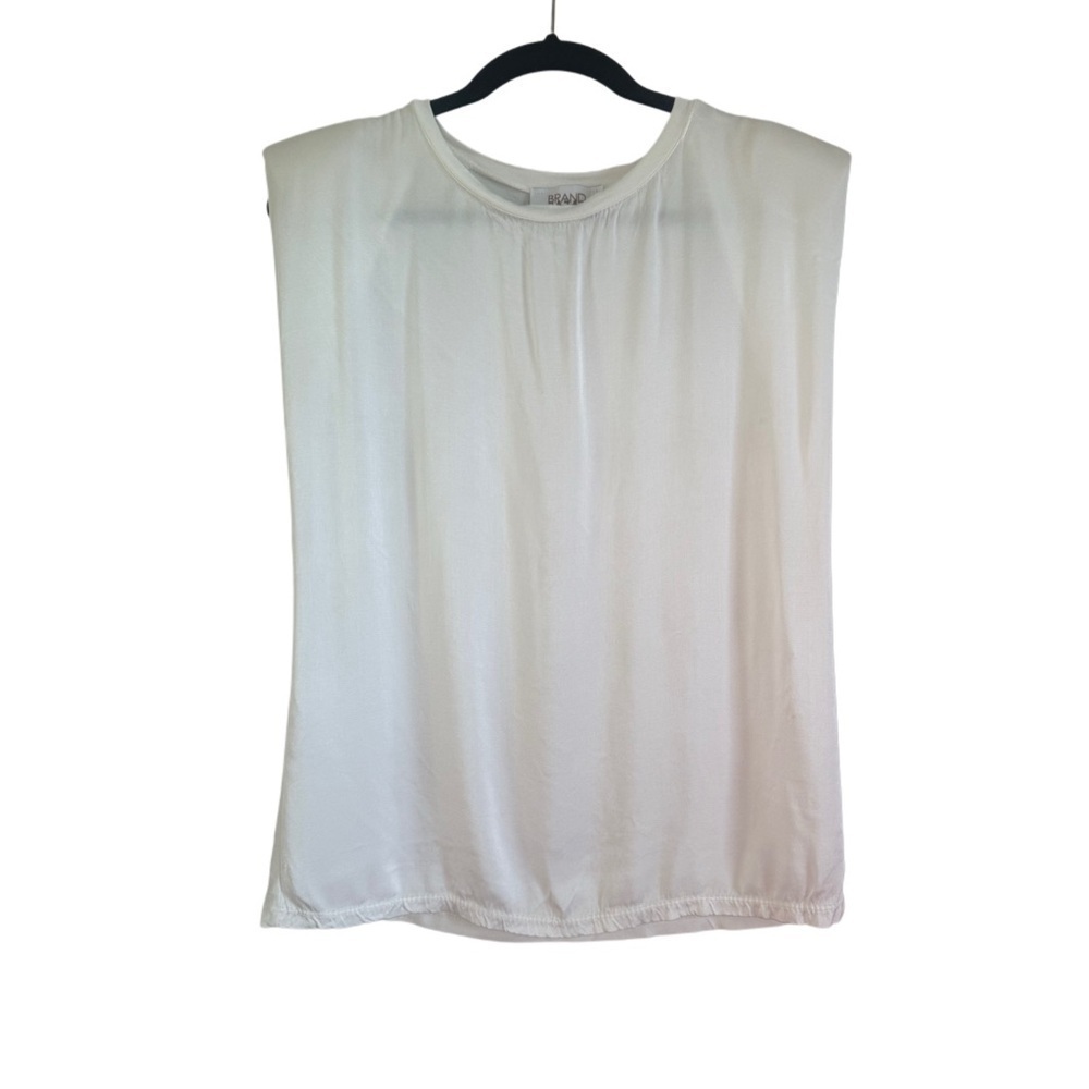 Relaxed White Oversized Silk Blouse with Round Crew Neck